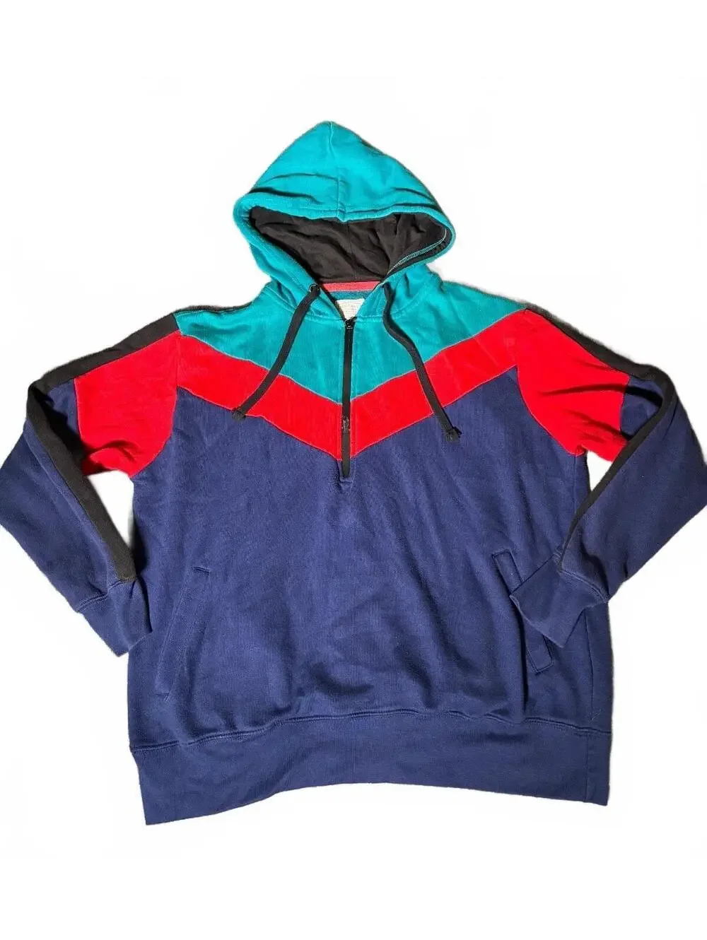 Vintage Colorful Blackjack Brand Jacket 1999 Color Block Zip Up Hoodie Pullover